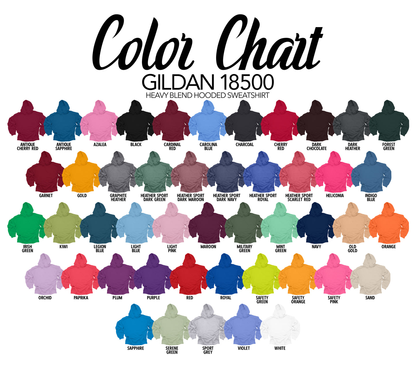Gildan Hoodie Colors