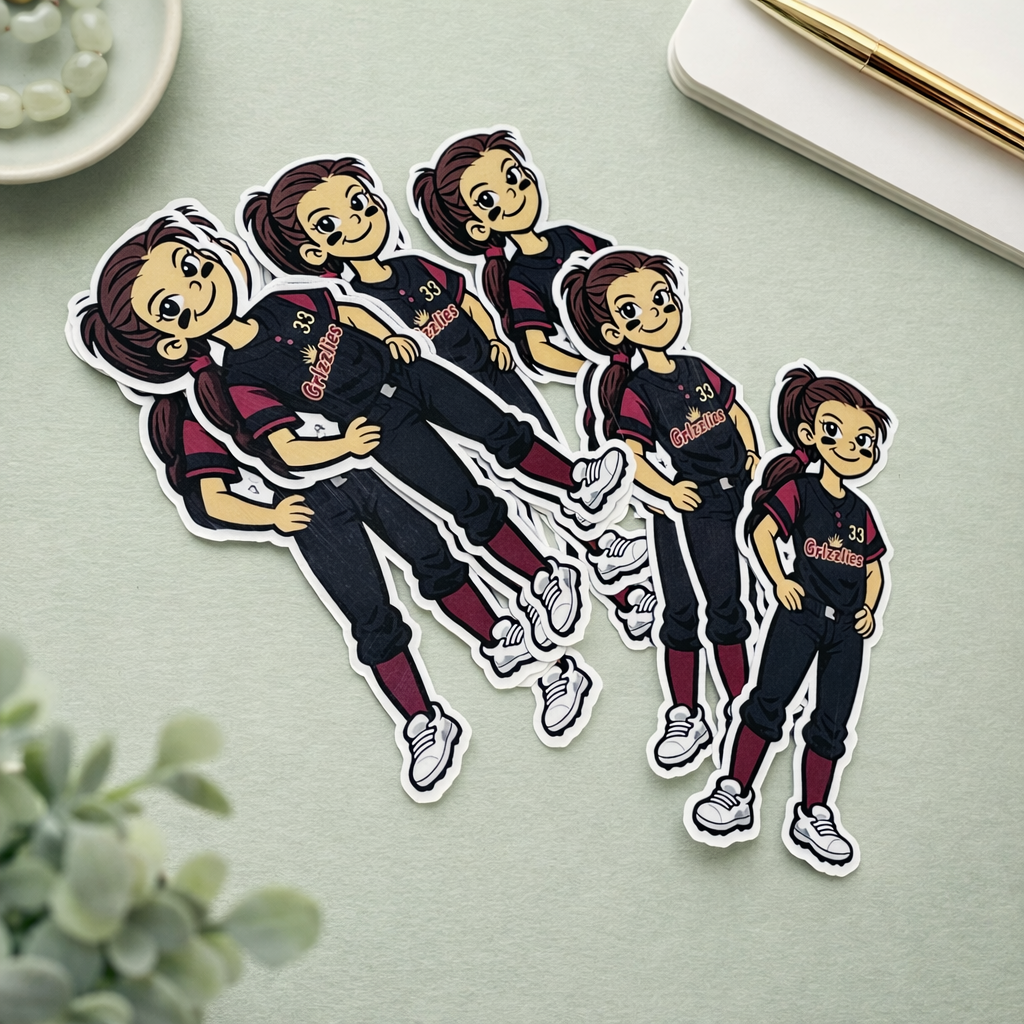 Custom Cartoon Player Digital Design - Pin Applications - Stickers