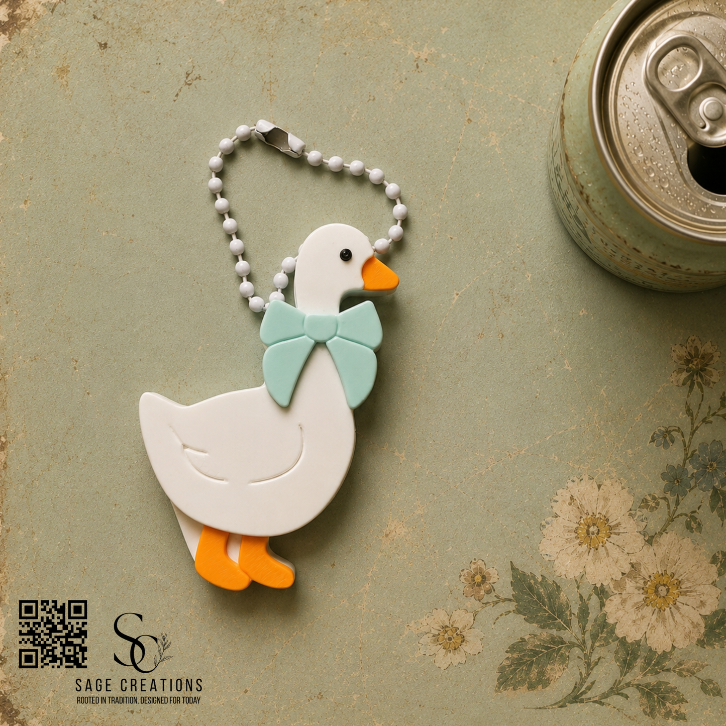 Goose w/Bow - Can Opener - Keychain