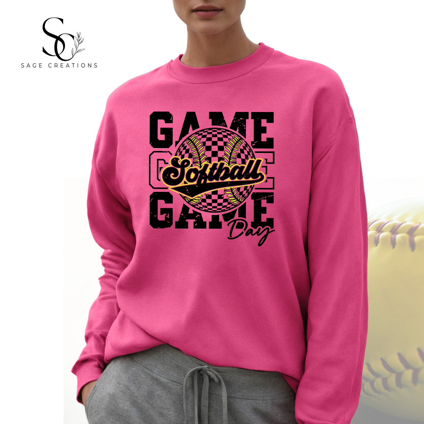 Game Day - Softball 2 - Distressed