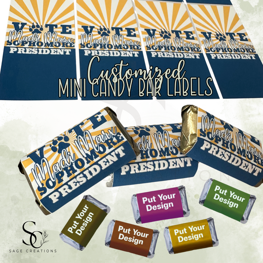 Mini Candy Bar Labels - Custom