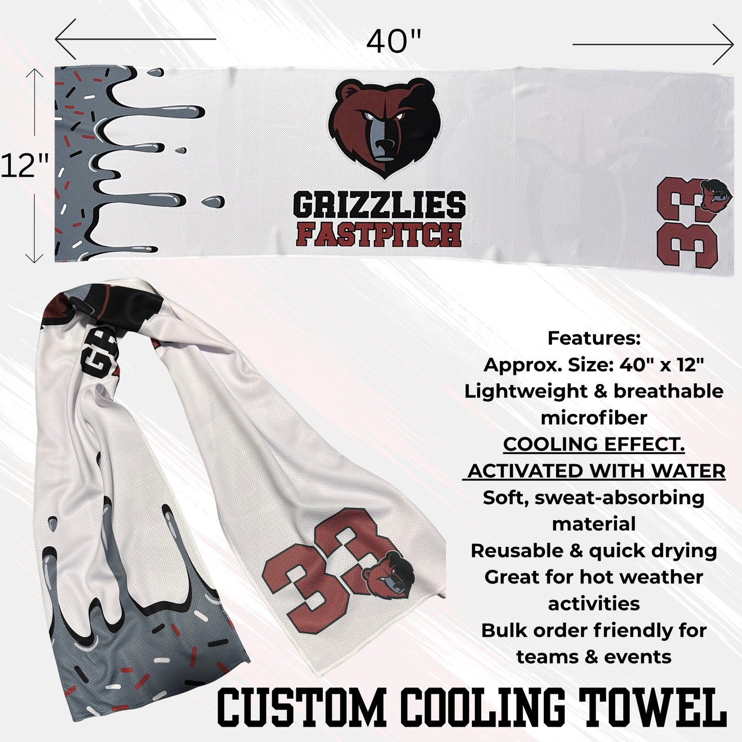 Drip Team Logo & Number Cooling Towel