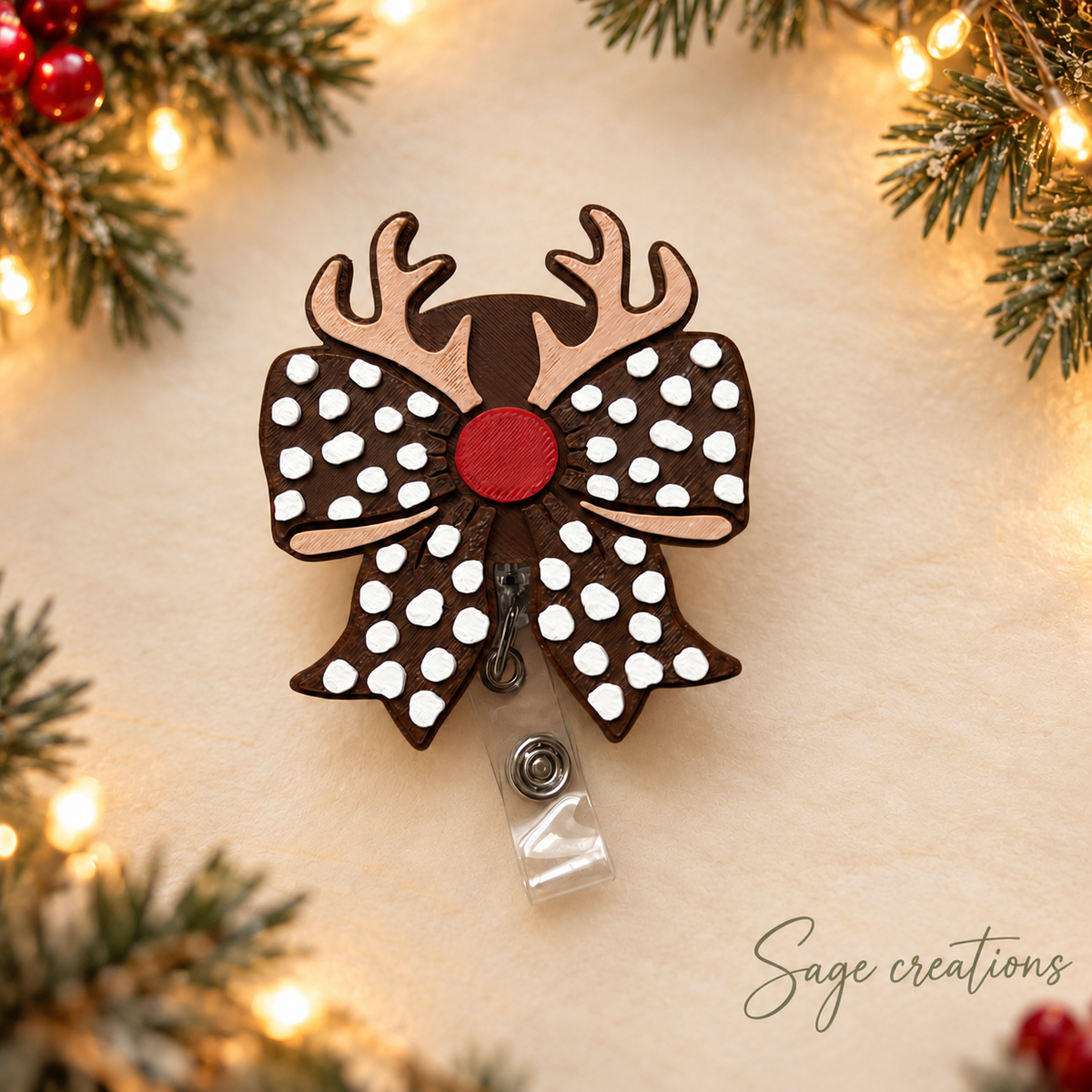 Reindeer Bow - Badge Reel