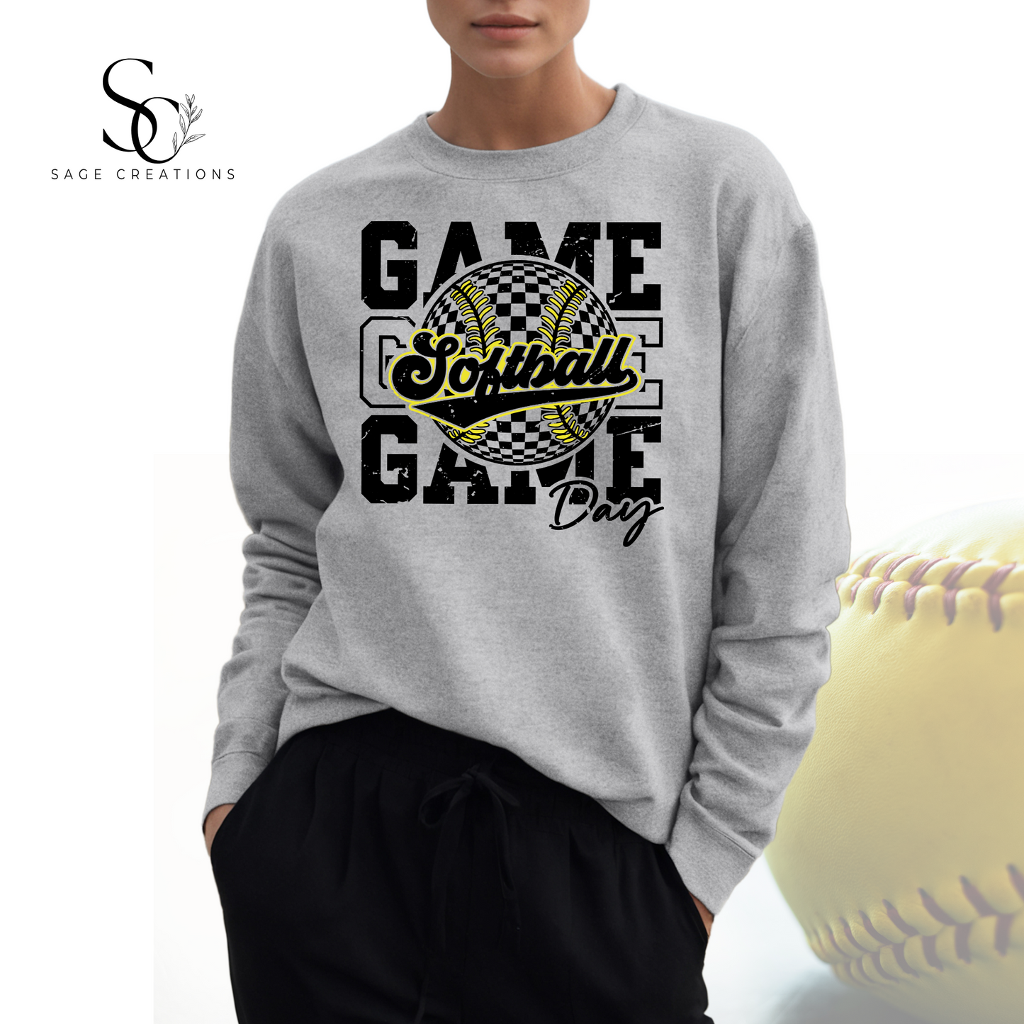 Game Day - Softball 2 - Distressed