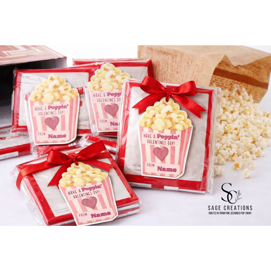 Poppin Valentines Labels/Stickers
