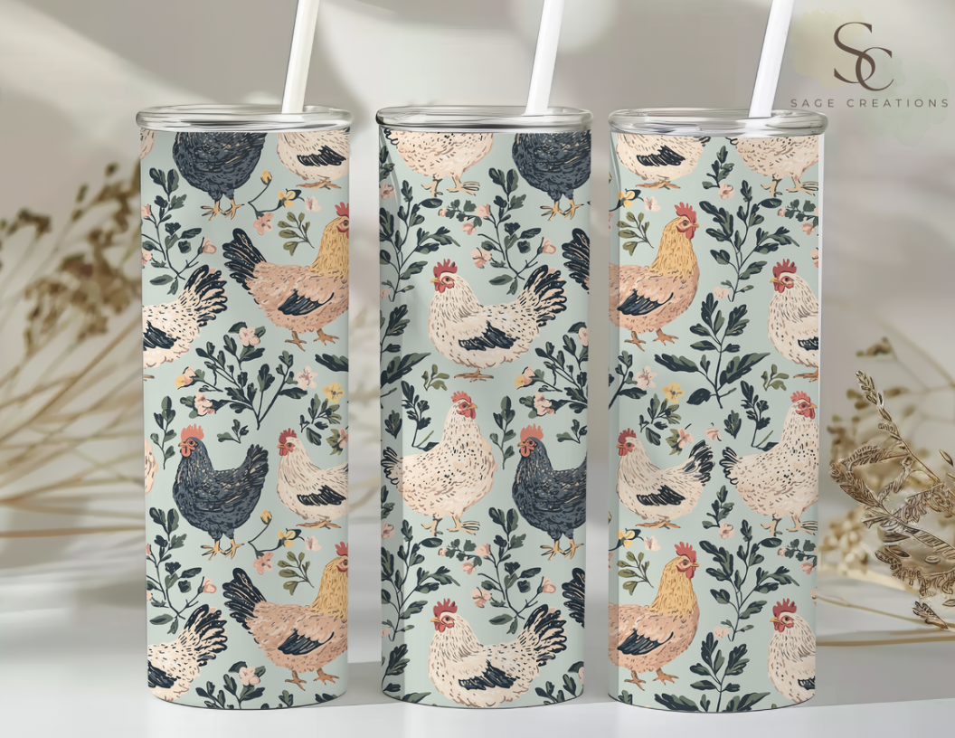 Floral Chickens