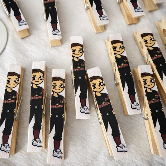 Custom Cartoon Player Digital Design - Pin Applications - Stickers