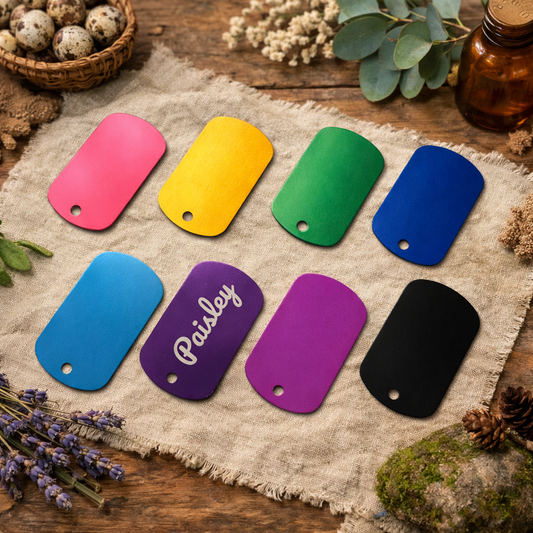 Laser Engraved Metal Tags – Customizable Name Tags
