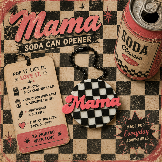 Mama Checkered Soda Can Opener