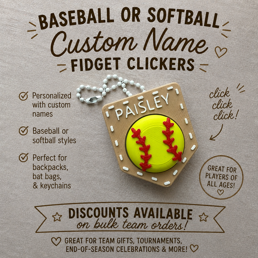 Softball/Baseball Custom Fidget Clicker